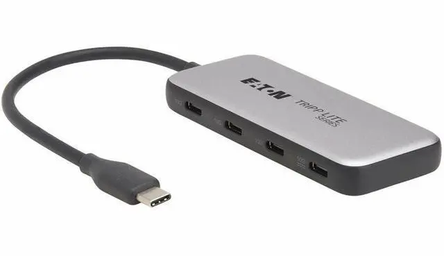 Alt view image 10 of 16 - 4-PORT USB-C HUB 10 GBPS 100W PD TB3 GRY