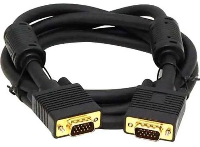 Alt view image 11 of 17 - Monoprice Super VGA Monitor Cable - 6 Feet - Black | Male to Male with Ferrite Cores (Gold Plated)