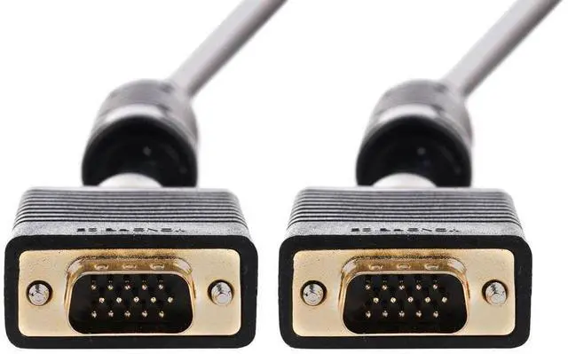 Alt view image 13 of 17 - Monoprice Super VGA Monitor Cable - 6 Feet - Black | Male to Male with Ferrite Cores (Gold Plated)