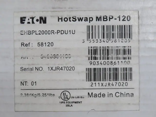 Alt view image 5 of 6 - Eaton Basic Rack Power Distribution Unit, 1U, HotSwap MBP EHBPL2000R-PDU1U