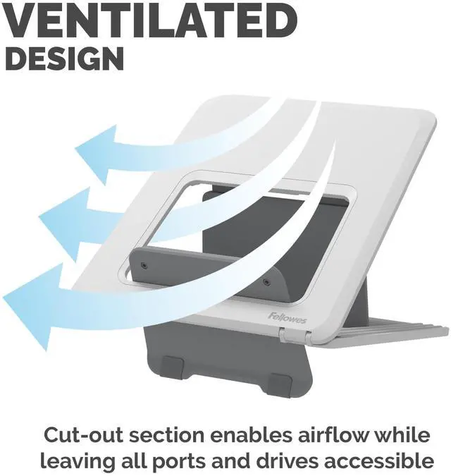 Alt view image 4 of 7 - Fellowes Breyta Laptop Stand 12 Height Adjustments 14" Monitor Size  White