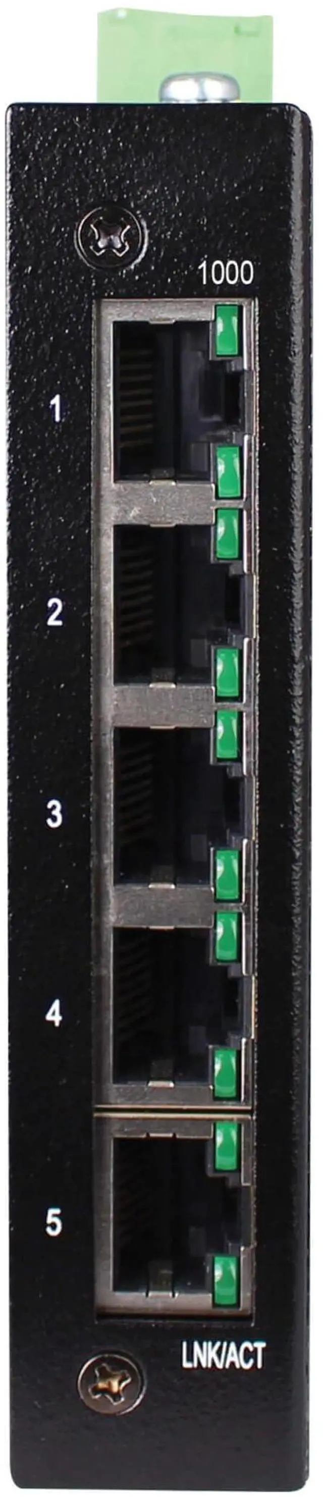 Alt view image 10 of 13 - Tripp Lite 5-Port Unmanaged Industrial Gigabit Ethernet Switch - 10/100/1000 Mbps, Ruggedized, -40° to 75°C, EIP QoS, DIN/Wall Mount - 5 Ports - Gigabit Ethernet - 10/100/1000Base-T -