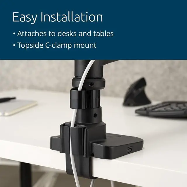Alt view image 6 of 6 - Kensington SmartFit Premium Heavy Duty Single Monitor Arm (K58273NA)