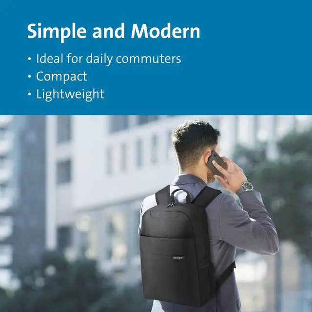 Alt view image 7 of 10 - Kensington Simply Portable Lite Carrying Case (Backpack) for 16" Notebook, Accessories - Black