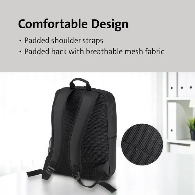 Alt view image 8 of 10 - Kensington Simply Portable Lite Carrying Case (Backpack) for 16" Notebook, Accessories - Black