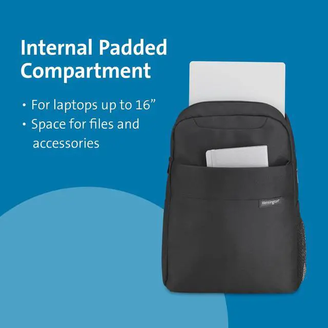 Alt view image 9 of 10 - Kensington Simply Portable Lite Carrying Case (Backpack) for 16" Notebook, Accessories - Black
