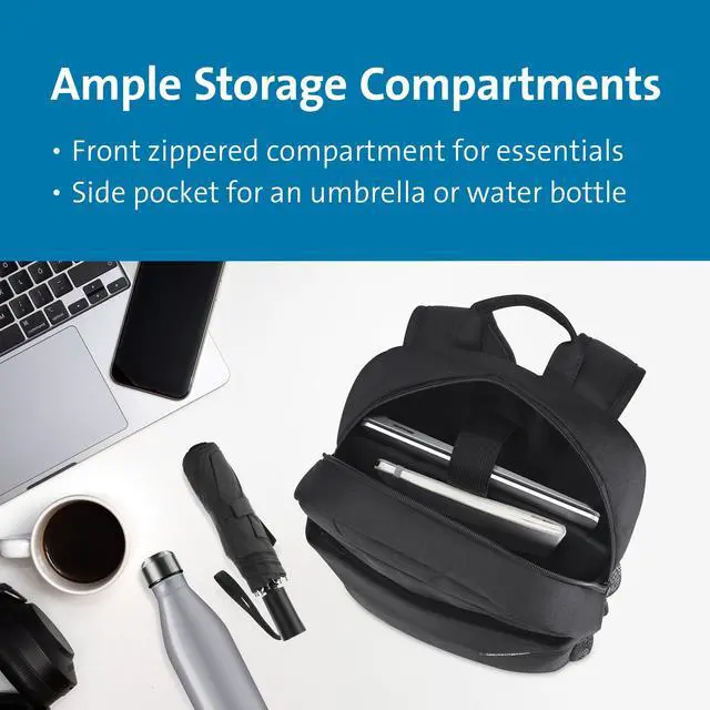 Alt view image 10 of 10 - Kensington Simply Portable Lite Carrying Case (Backpack) for 16" Notebook, Accessories - Black