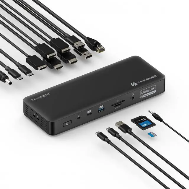 Alt view image 8 of 13 - Kensington SD5910T Docking Station - for Desktop PC/Notebook/Tablet/Smartphone/Monitor/Memory Card Reader/Solid State Drive/Smartwatch - Charging Capability - Memory Card Reader - SD, microSD - 149.10