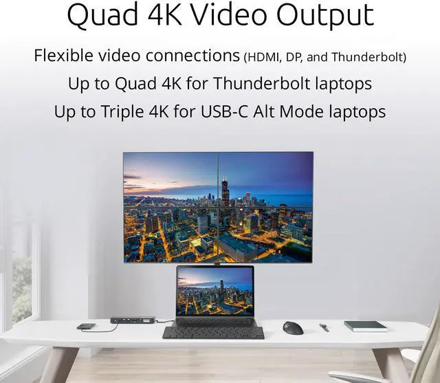 Alt view image 9 of 13 - Kensington SD5910T Docking Station - for Desktop PC/Notebook/Tablet/Smartphone/Monitor/Memory Card Reader/Solid State Drive/Smartwatch - Charging Capability - Memory Card Reader - SD, microSD - 149.10