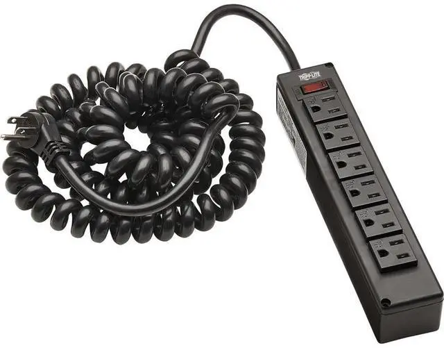 Alt view image 16 of 20 - Tripp Lite SafeIT 6-Outlet Surge Protector 10 ft. Spiral Cord Black TLP610COILAM