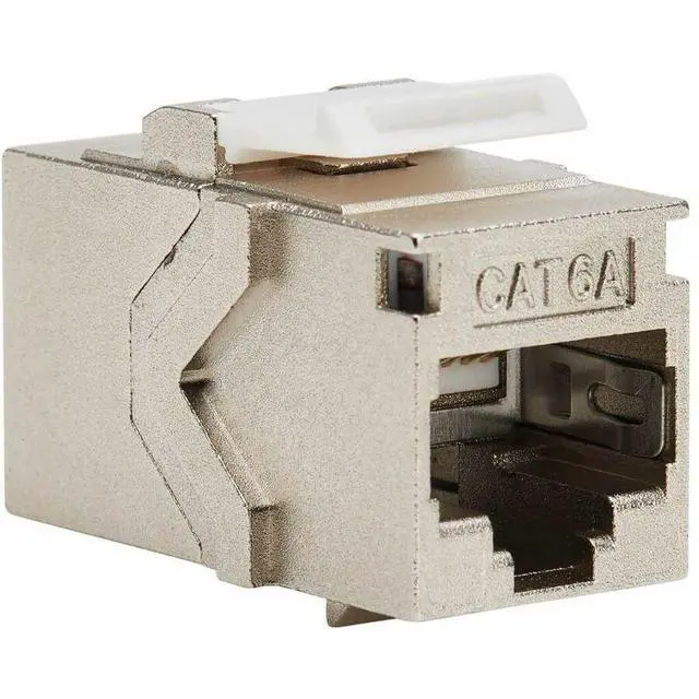 Alt view image 8 of 15 - Tripp Lite Cat6a Shielded Snap-In Coupler (RJ45 F/F), TAA - 1 x RJ-45 Keystone Female - 1 x RJ-45 Keystone Female - Nickel Connector - Gold Contact - Silver - TAA Compliant