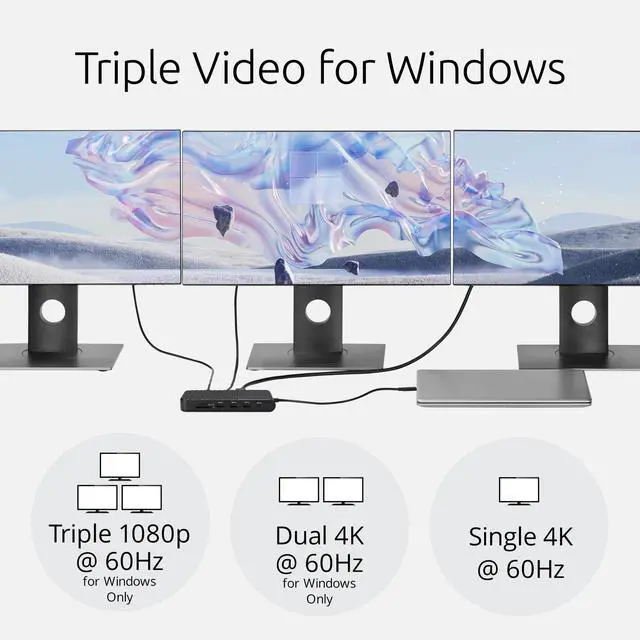 Alt view image 9 of 15 - Kensington UH1510P EQ USB-C 5Gbps Triple Video Driverless Mobile Dock - for Notebook, Mobile Workstation, Monitor - Charging Capability - Memory Card Reader - SD, microSD - 100 W - USB Type C - 3 Disp