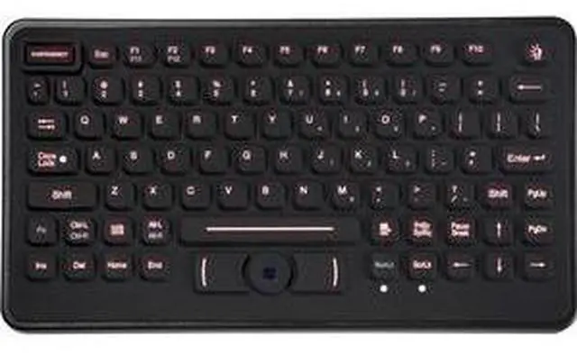 Alt view image 3 of 4 - TG3 ELECTRONICS INC KBA-BLH-5RU KEYBOARD; RUGGED 86 KEY KEYBOARD W/ NEMA 4 POINTING DEVICE AND RED BACKLIGHTING.