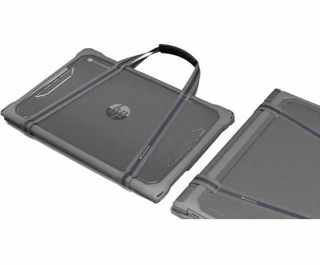 Alt view image 9 of 9 - MAXCases Extreme Shell-F2 Slide Case for HP Fortis Chromebook G10 11" and Clamshell Chromebook 11" G8/G9 Gray/Clear HPESFFCBG10GRY