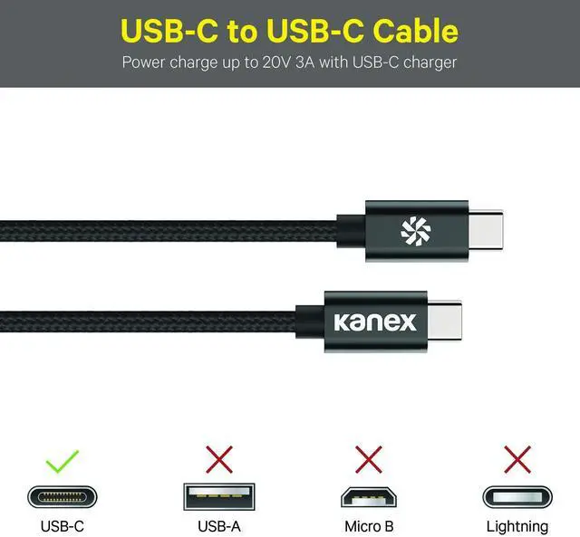 Alt view image 3 of 4 - Kanex DuraBraid USB-C to USB-C NylonType-C Fast Charging Cable 6.6FT