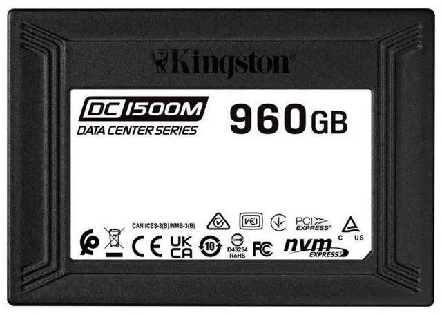 Main image of Kingston DC1500M 960GB 2.5" PCIe NVMe Solid State Drive SEDC1500M960G