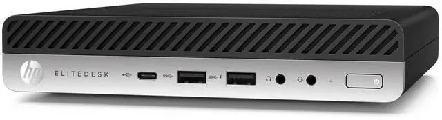 Alt view image 5 of 7 - HP EliteDesk 800 G4 Mini PC 8GB 256GB SSD Core i5-8500T 2.1GHz Win10P, Black