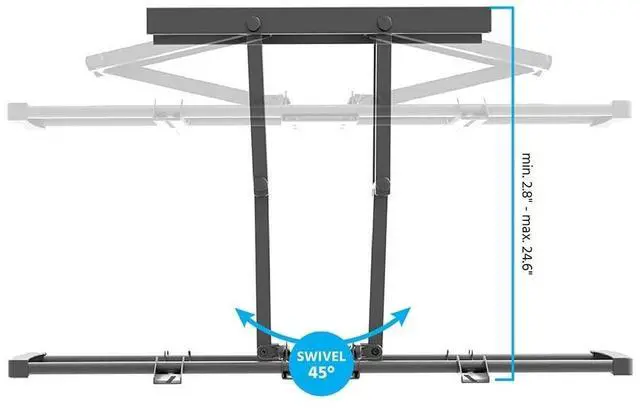 Alt view image 14 of 15 - Monoprice Premium Full Motion TV Wall Mount Bracket Low Profile For 60" To 100" TVs up to 176lbs, Max VESA 900x6