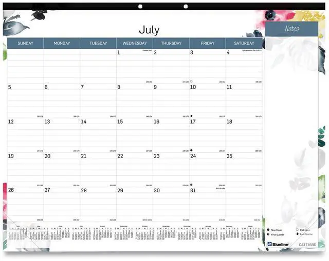 Main image of 2025-2026 Blueline® Academic18-Month Monthly Desk Pad Calendar, 22 x 17, Blossom, July 2025 To December 2026, CA1716BD