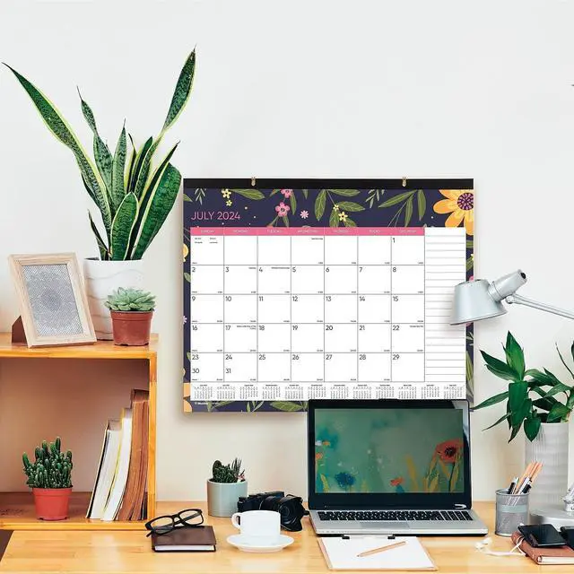 Alt view image 6 of 7 - 2025-2026 Blueline® Academic18-Month Monthly Desk Pad Calendar, 22 x 17, Blossom, July 2025 To December 2026, CA1716BD