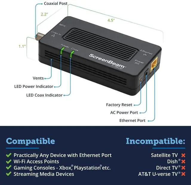 Alt view image 7 of 7 - Actiontec MoCA 2.5 Network Adapter with 1 Gbps Ethernet ECB6250K02
