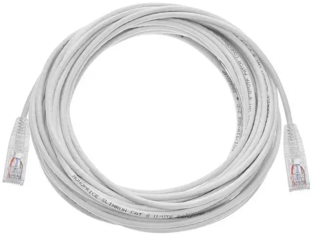Alt view image 13 of 15 - Monoprice Cat6 Ethernet Patch Cable - 25 feet - White | Snagless RJ45 Stranded 550MHz UTP CMR Riser Rated Pure Bare Copper Wire 28AWG - SlimRun Series