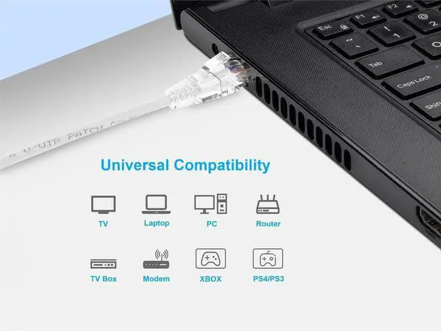 Alt view image 15 of 15 - Monoprice Cat6 Ethernet Patch Cable - 25 feet - White | Snagless RJ45 Stranded 550MHz UTP CMR Riser Rated Pure Bare Copper Wire 28AWG - SlimRun Series