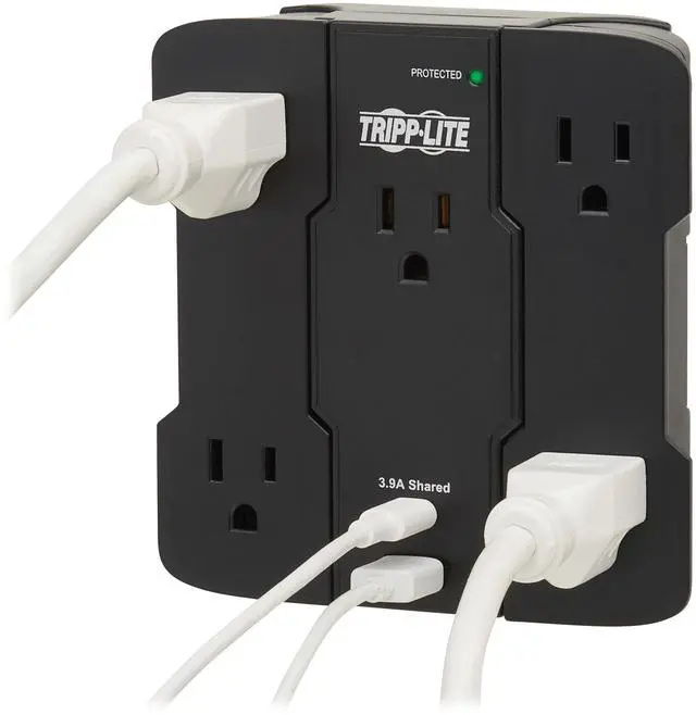 Alt view image 4 of 9 - Safe-IT Surge Protector 5-Outlet USB-A/USB C 5-15P Antimicrobial