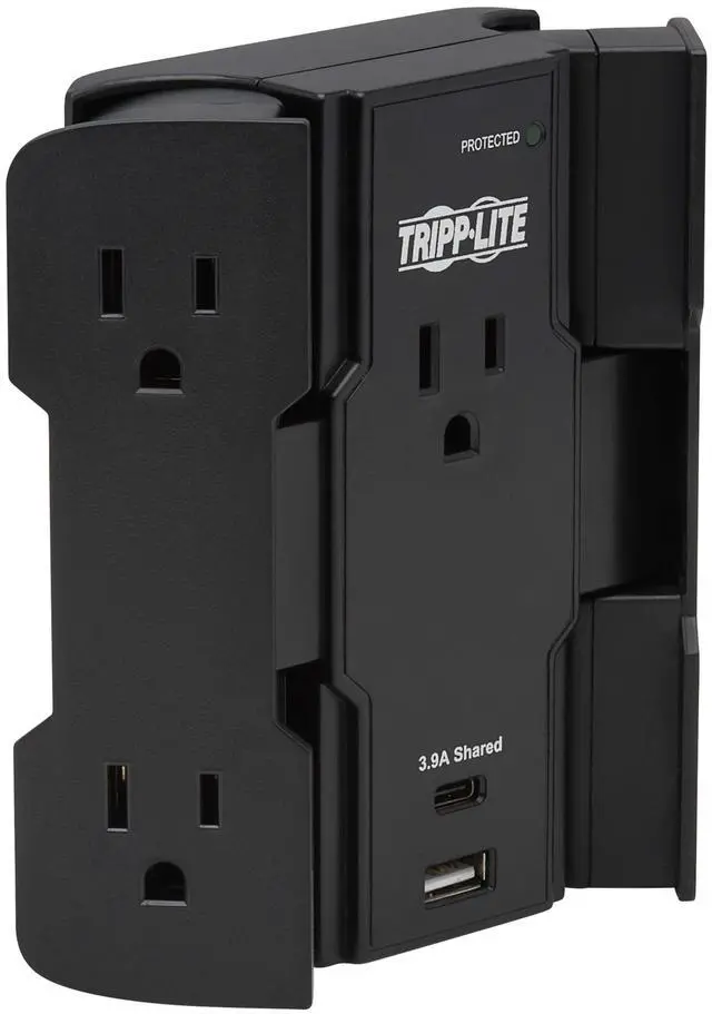Alt view image 6 of 9 - Safe-IT Surge Protector 5-Outlet USB-A/USB C 5-15P Antimicrobial
