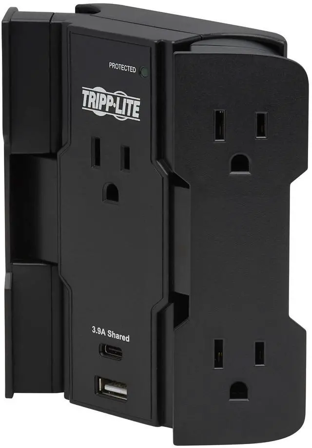 Alt view image 7 of 9 - Safe-IT Surge Protector 5-Outlet USB-A/USB C 5-15P Antimicrobial