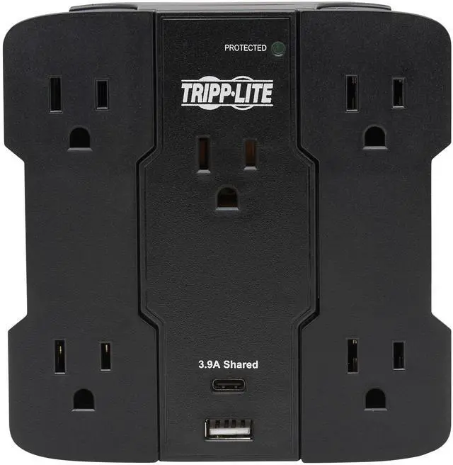 Alt view image 9 of 9 - Safe-IT Surge Protector 5-Outlet USB-A/USB C 5-15P Antimicrobial