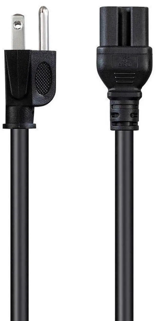Alt view image 10 of 14 - Monoprice Heavy Duty Power Cord - 6 Feet - Black | NEMA 5-15P to IEC 60320 C15, 14AWG, 15A, SJT, 125V, For PCs, Monitors, Scanners, And Printers