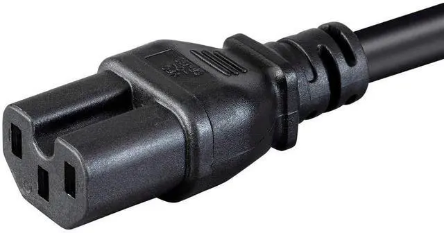 Alt view image 12 of 14 - Monoprice Heavy Duty Power Cord - 6 Feet - Black | NEMA 5-15P to IEC 60320 C15, 14AWG, 15A, SJT, 125V, For PCs, Monitors, Scanners, And Printers