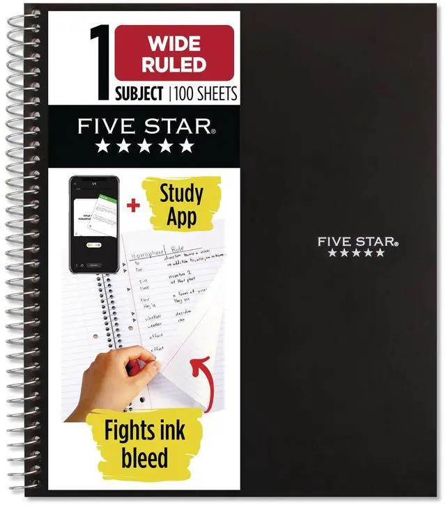 Alt view image 3 of 3 - Mead 1-Subject Notebook 8"x10-1/2" Black 72021