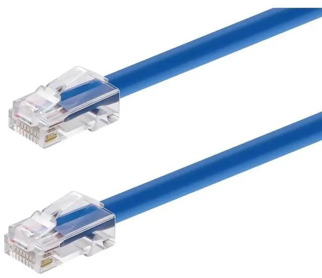 Alt view image 7 of 12 - Monoprice Cat6A Patch Cable - 25 Feet - Blue | 26AWG, 10G, Bare Copper conductor, Gold Plated Copper Connector, RJ45, Non-booted Ethernet Cable