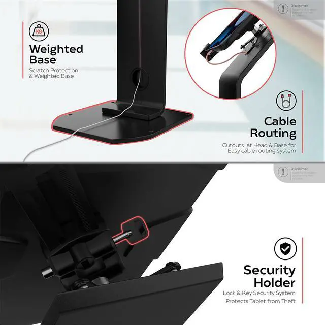 Alt view image 11 of 16 - CTA Digital - PAD-PARAFU - CTA Digital Premium Locking Floor Stand Kiosk (Universal) - Up to 14 Screen Support - 50