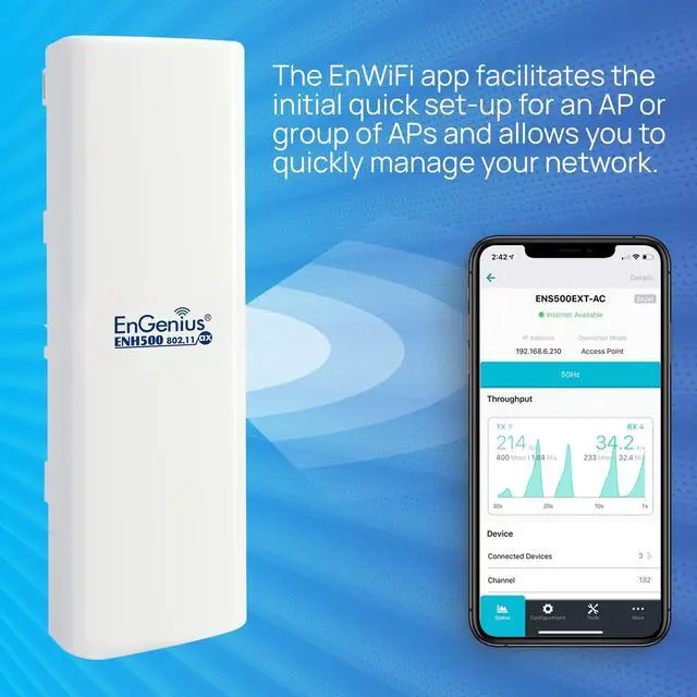 Alt view image 8 of 8 - EnGenius ENH500-AX Dual Band IEEE 802.11ax 1.17 Gbit/s Outdoor Wireless Bridge