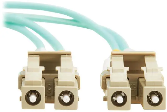Alt view image 4 of 6 - Tripp Lite 10m LC/LC OM4 Fiber Optic Cable Aqua N820-10M-OM4TAA