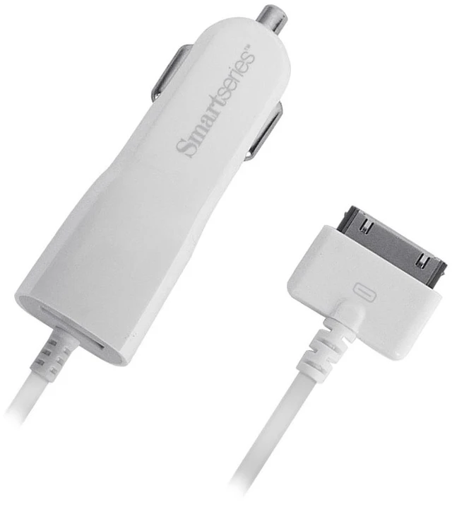 Alt view image 2 of 5 - SmartSeries 2.1A Car Charger with USB Port and 30-Pin Charging Cable