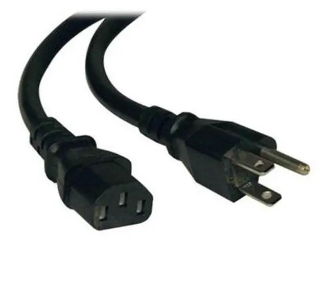 Alt view image 6 of 6 - Unirise Model PWCD-515PC13-10A-06F-BLK 6 ft. Black Desktop/ Monitor/ TV Power Cord, 5/15P-C13, SVT, 10amp, 125V