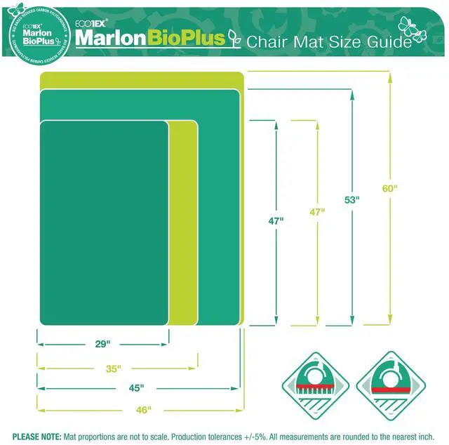Alt view image 7 of 7 - Floortex NCCMFLBS0001 Ecotex Marlon BioPlus Rectangular Polycarbonate Chair Mat for Hard Floors - Rectangular - 29" x 47" - Clear