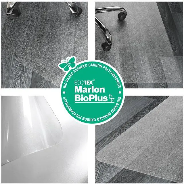 Alt view image 5 of 7 - Floortex NCCMFLBS0001 Ecotex Marlon BioPlus Rectangular Polycarbonate Chair Mat for Hard Floors - Rectangular - 29" x 47" - Clear