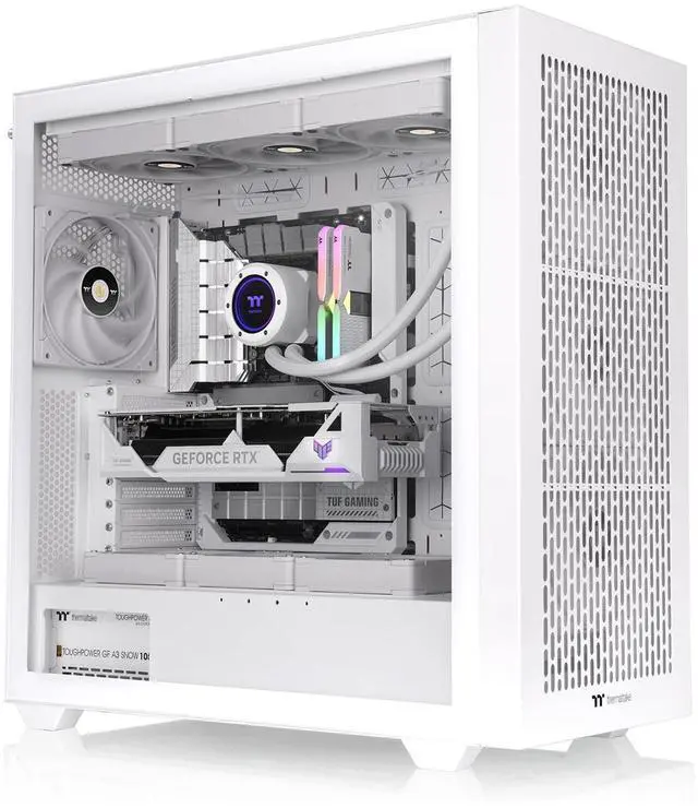 Alt view image 8 of 12 - Thermaltake AX500 Snow TG Full Tower; 4x140mm CT Fans Included; SSI-EEB/SSI-CEB/E-ATX; 420mm Radiator Support; 460mm GPU Clearance; Supports up to 5X 3.5 or 6X 2.5; Hidden Connector; CA-11D-00F6WN-00