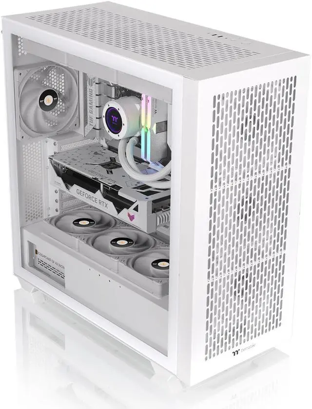 Alt view image 9 of 12 - Thermaltake AX500 Snow TG Full Tower; 4x140mm CT Fans Included; SSI-EEB/SSI-CEB/E-ATX; 420mm Radiator Support; 460mm GPU Clearance; Supports up to 5X 3.5 or 6X 2.5; Hidden Connector; CA-11D-00F6WN-00