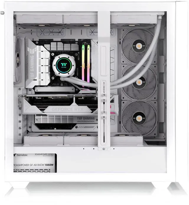 Alt view image 12 of 12 - Thermaltake AX500 Snow TG Full Tower; 4x140mm CT Fans Included; SSI-EEB/SSI-CEB/E-ATX; 420mm Radiator Support; 460mm GPU Clearance; Supports up to 5X 3.5 or 6X 2.5; Hidden Connector; CA-11D-00F6WN-00