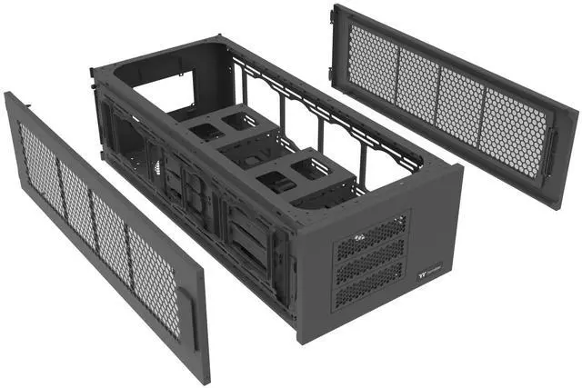 Alt view image 19 of 19 - Thermaltake AX100 Pedestal; for use with AX700 Chassis; 560mm Radiator Support; Mounting for up to x8 120mm or 140mm Fans; Support for up to 8X 3.5 or 2.5" Drives; CA-11C-00D1NN-00