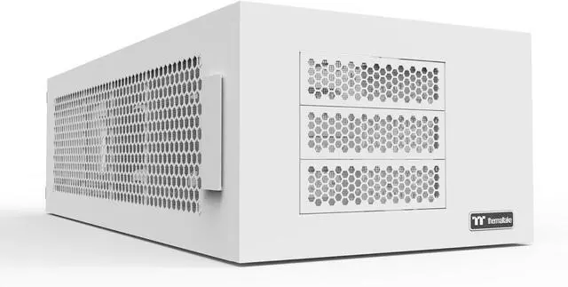 Alt view image 7 of 7 - Thermaltake AX100 Snow Pedestal; for use with AX700 Chassis; 560mm Radiator Support; Mounting for up to x8 120mm or 140mm Fans; Support for up to 8X 3.5 or 2.5" Drives; CA-11C-00D6NN-00