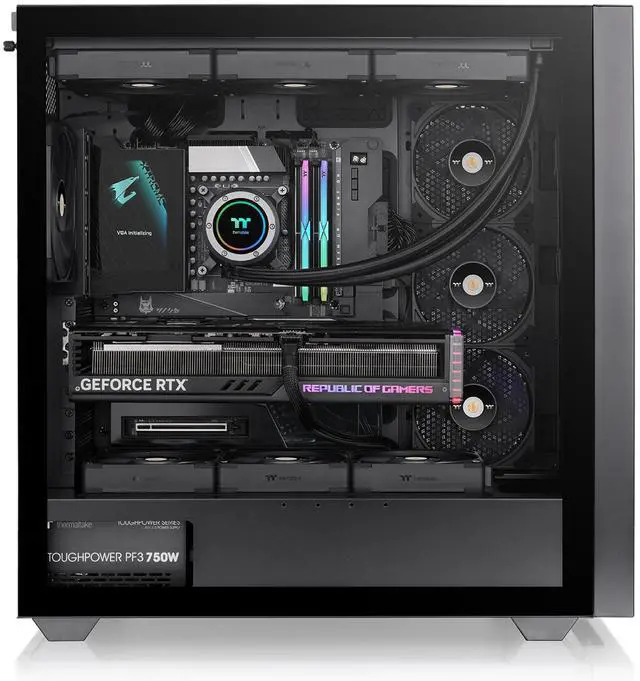 Alt view image 10 of 19 - Thermaltake AX500 TG Full Tower; 4x140mm CT Fans Included; SSI-EEB/SSI-CEB/E-ATX; 420mm Radiator Support; 460mm GPU Clearance; Supports up to 5X 3.5 or 6X 2.5; Hidden Connector; CA-11D-00F1WN-00