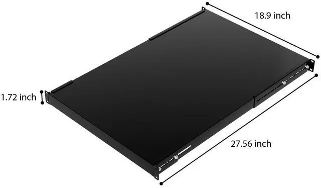 Alt view image 3 of 5 - IOGEAR Adjustable Depth Heavy Duty Fixed Rack Shelf