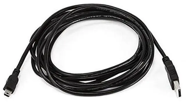 Alt view image 11 of 13 - Monoprice 10ft USB A to mini-B 5pin 28/28AWG Cable, Black
